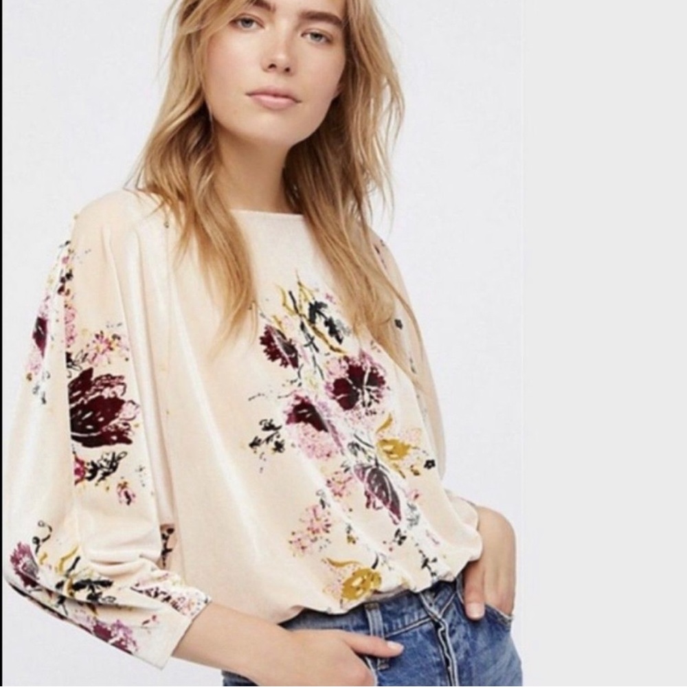 FREE PEOPLE Velvet Babe Slouchy oversized Bodysuit
